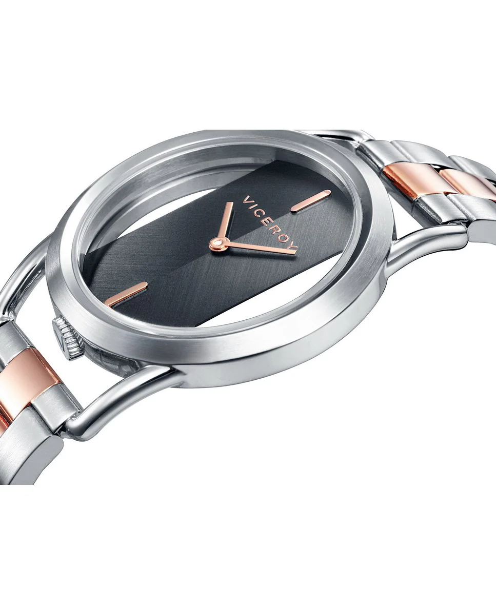 Reloj de mujer Air de acero con IP rosa y esfera bicolor - Image 3