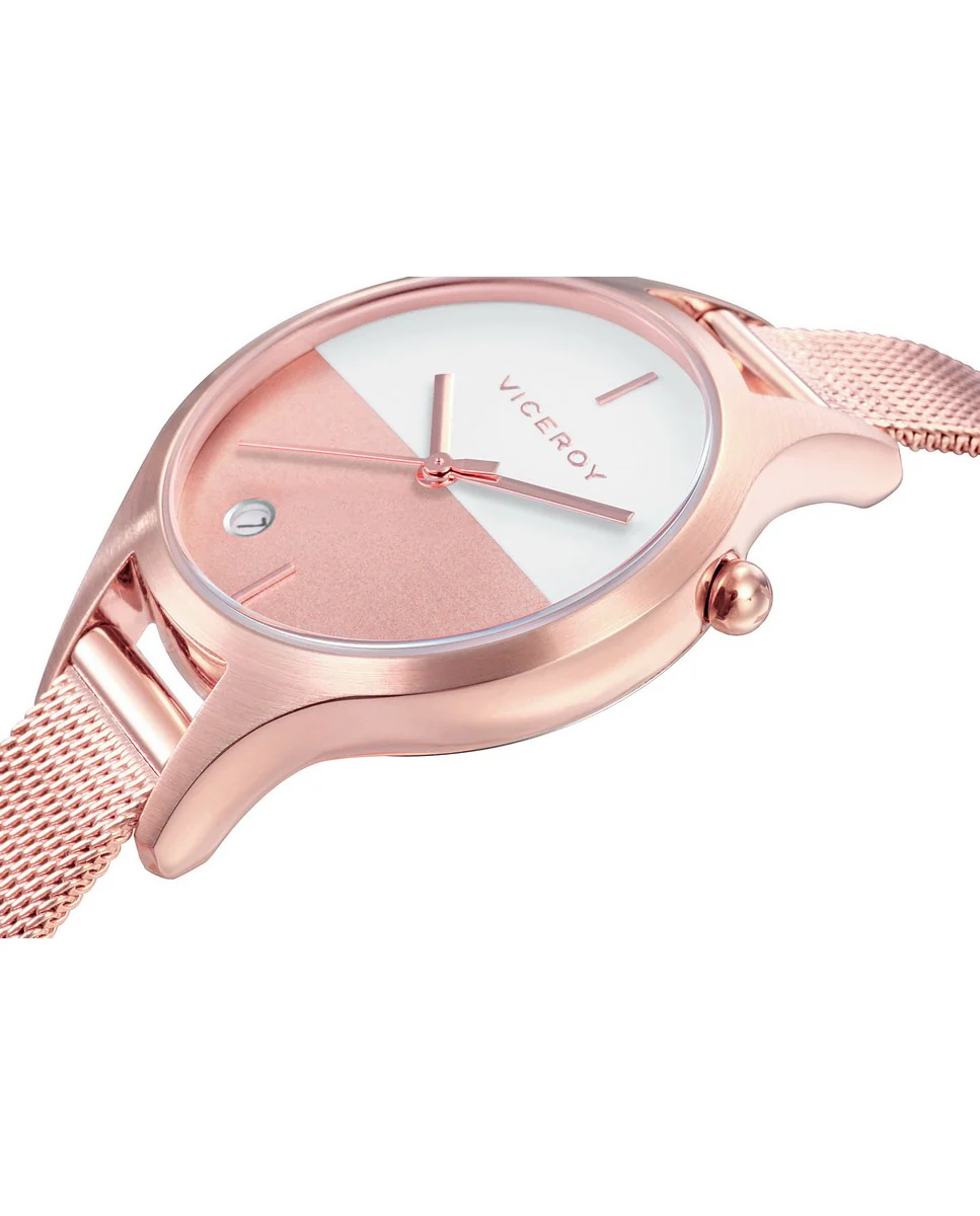 Reloj de mujer Air de acero con IP rosa y malla milanesa - Image 3