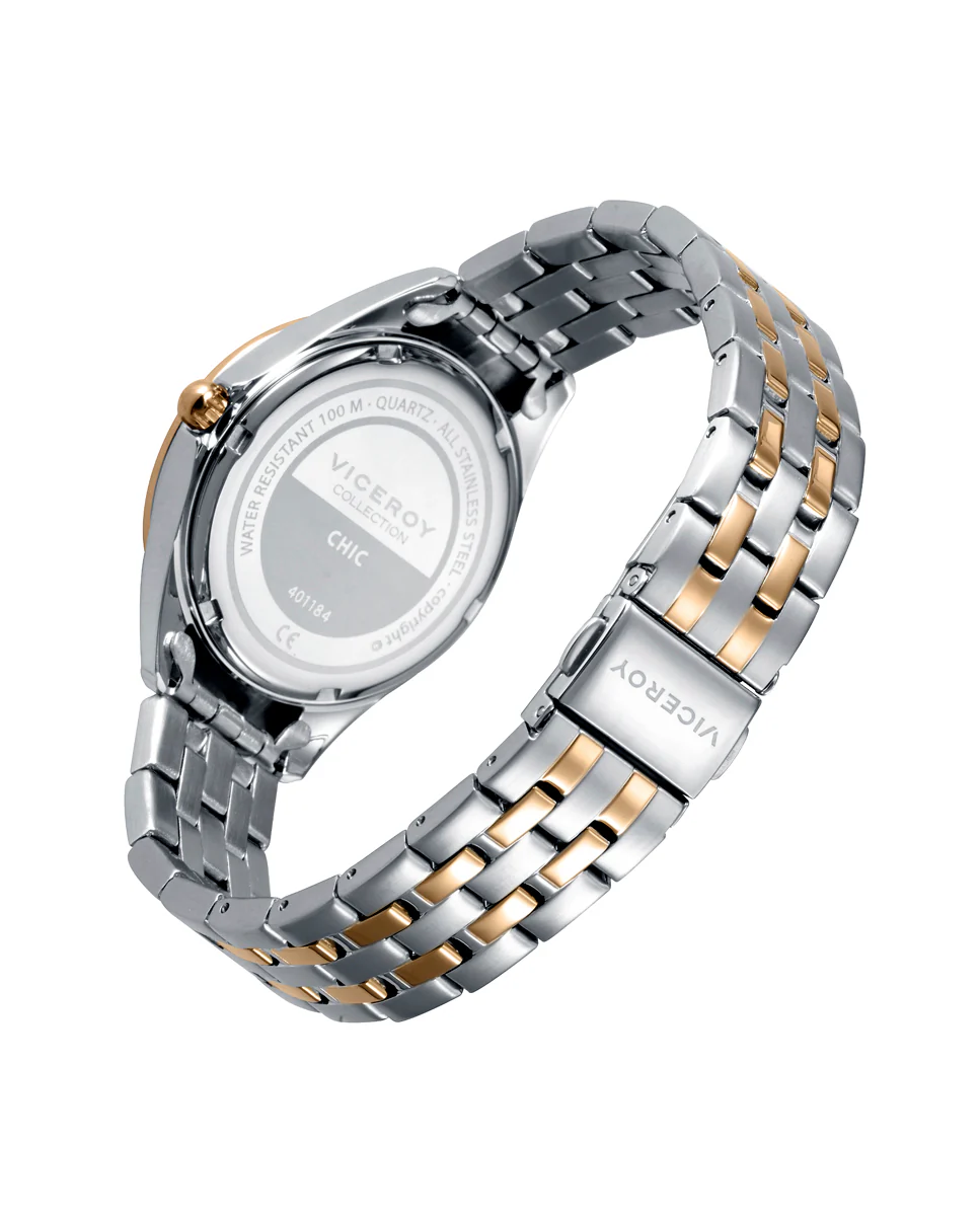 Reloj de Mujer Chic caja y brazalete bicolor de acero - Image 2