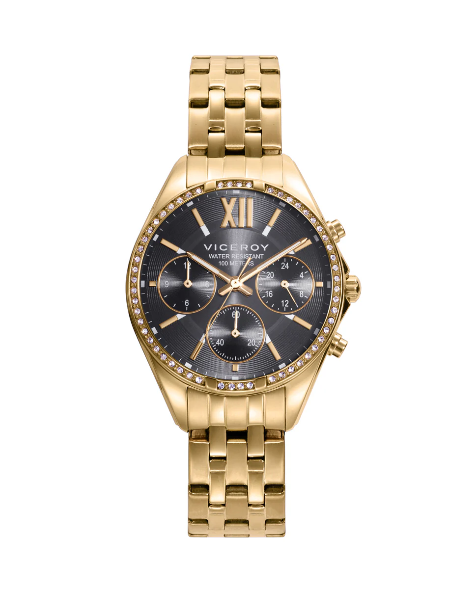 Reloj de Mujer Chic caja y brazalete de acero en Ip dorado