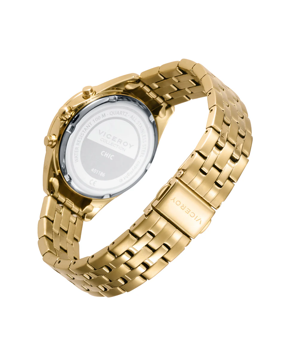 Reloj de Mujer Chic caja y brazalete de acero en Ip dorado - Image 2