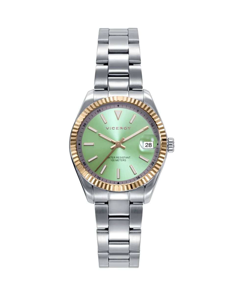 Reloj de mujer Chic con caja y brazalete de acero bicolor