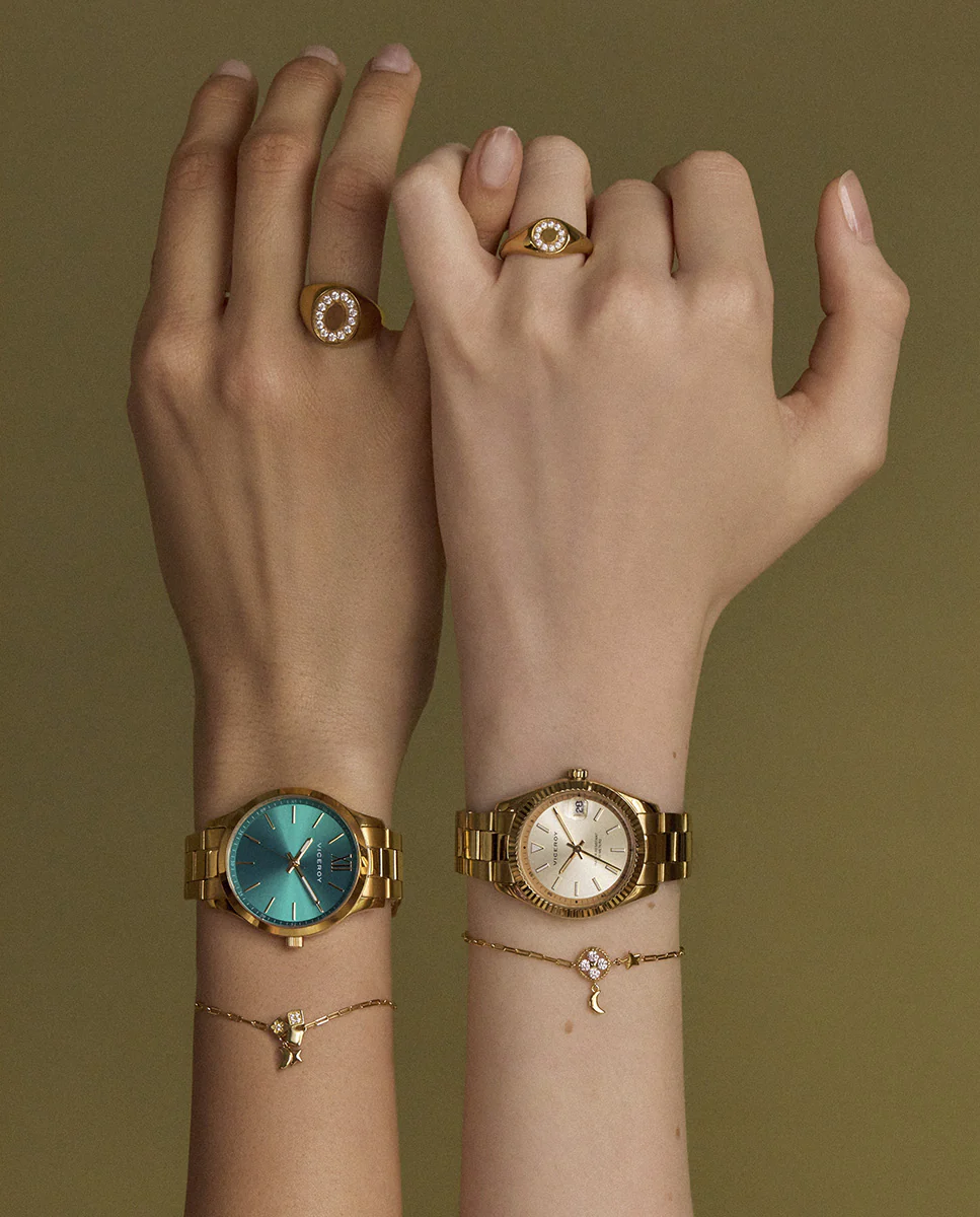 Reloj de mujer Chic con caja y brazalete de acero Ip dorada - Image 7