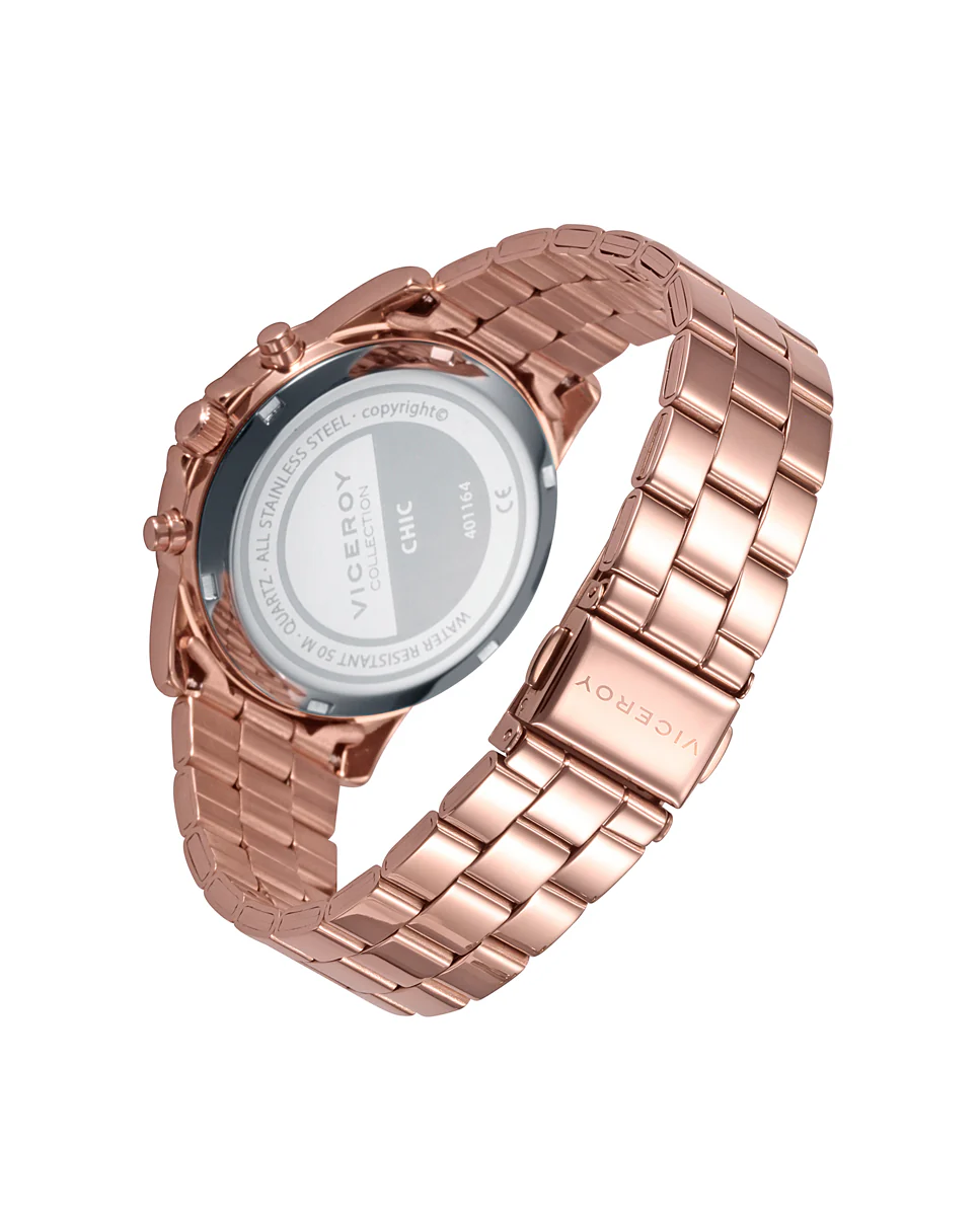 Reloj de mujer Chic con caja y brazalete de hacer en Ip rosa - Image 2