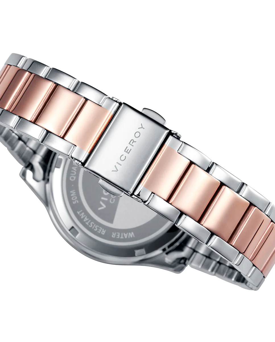 Reloj de mujer Chic multifunción de acero con IP rosa - Image 2