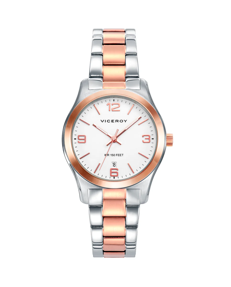 Reloj de mujer Grand 3 agujas de acero con IP rosa