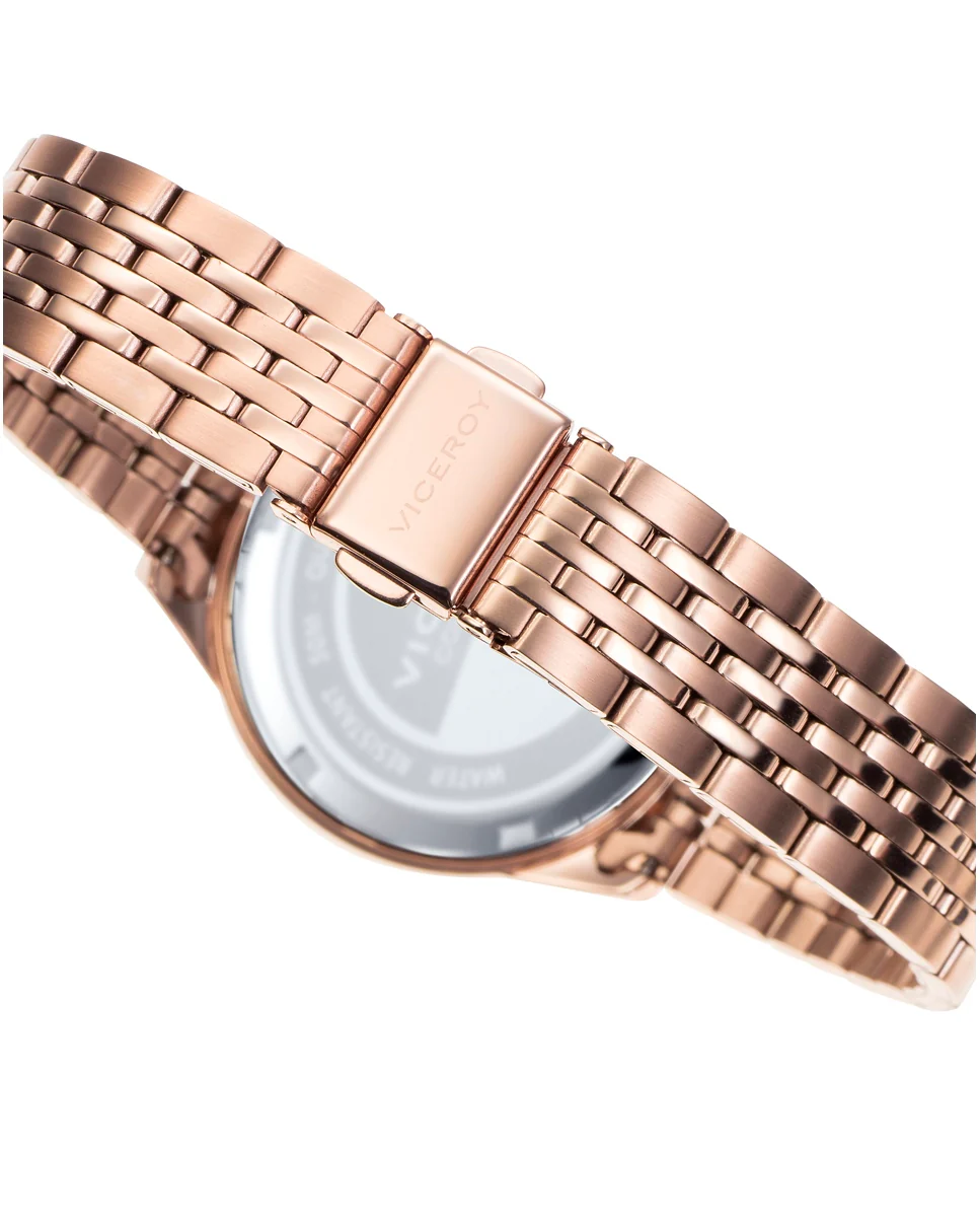 Reloj de mujer Grand 3 agujas de acero IP rosado - Image 2