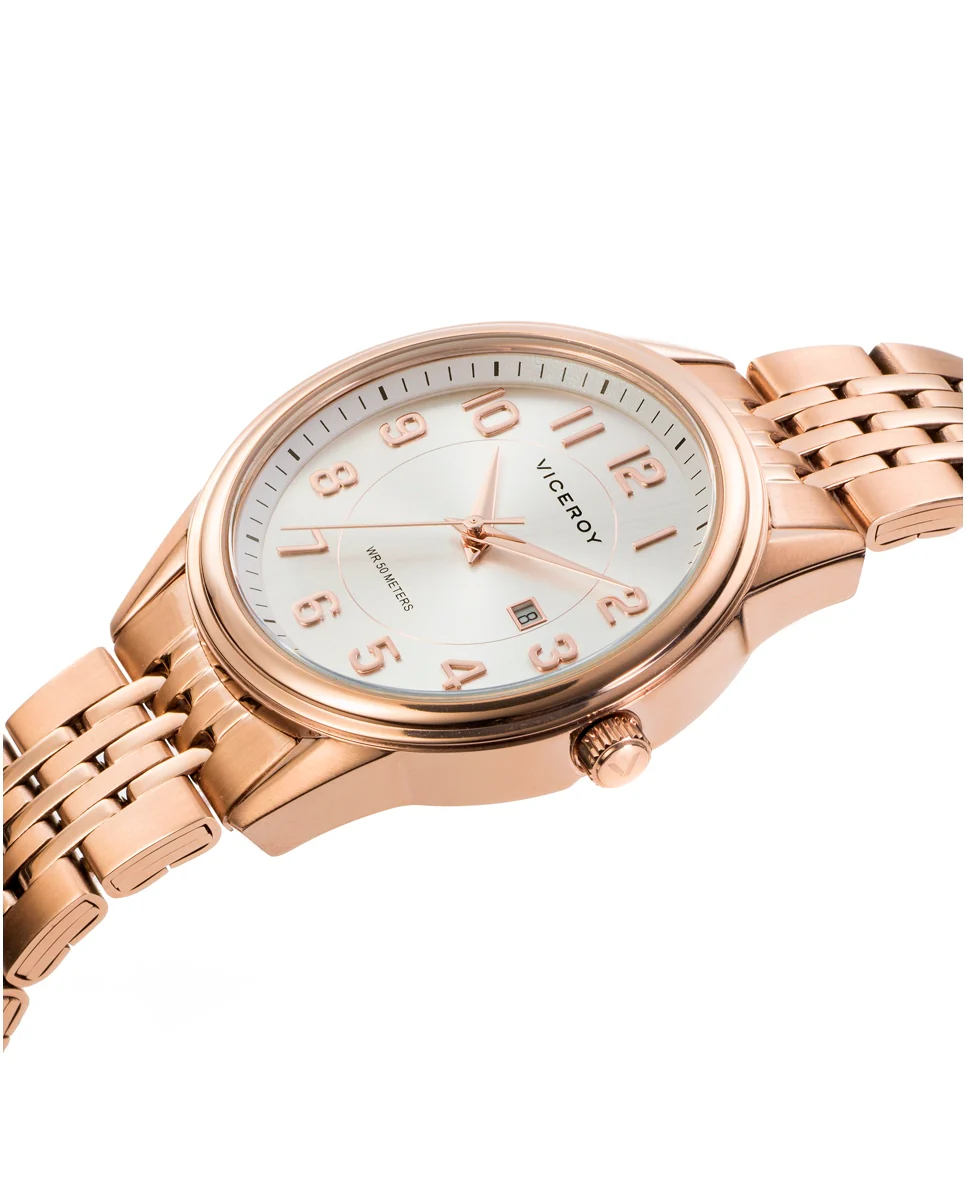Reloj de mujer Grand 3 agujas de acero IP rosado - Image 3
