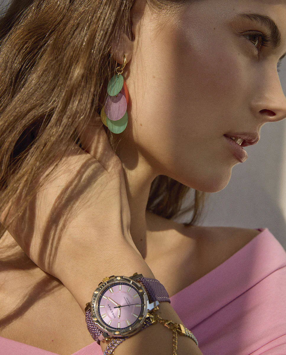 Reloj de mujer Heat con caja de acero y correa de Nylon morado - Image 3