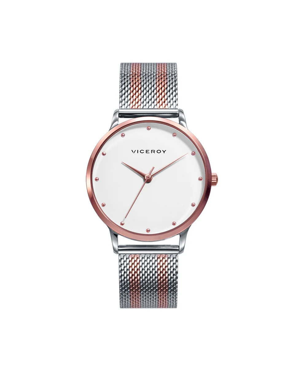 Reloj de mujer Kiss de acero 3 agujas y malla milanesa - Image 4