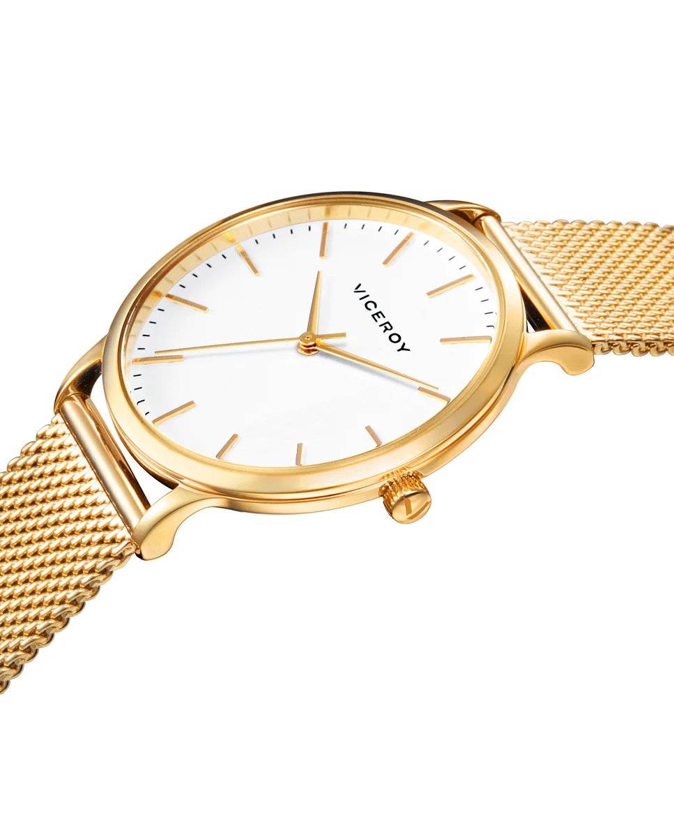 Reloj de mujer Kiss de acero IP dorado y malla milanesa - Image 3