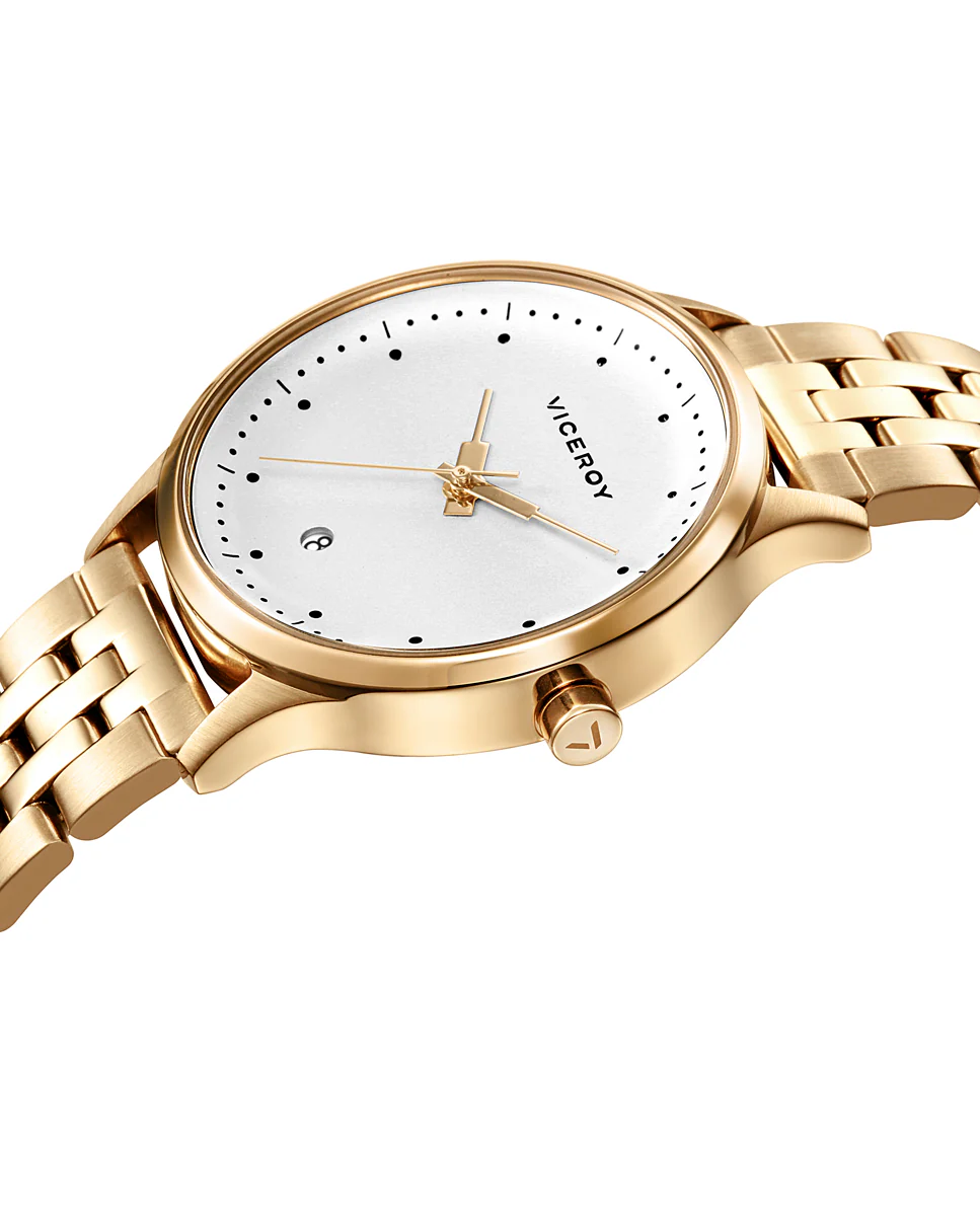 Reloj de mujer Switch 3 agujas de acero con IP dorado - Image 3