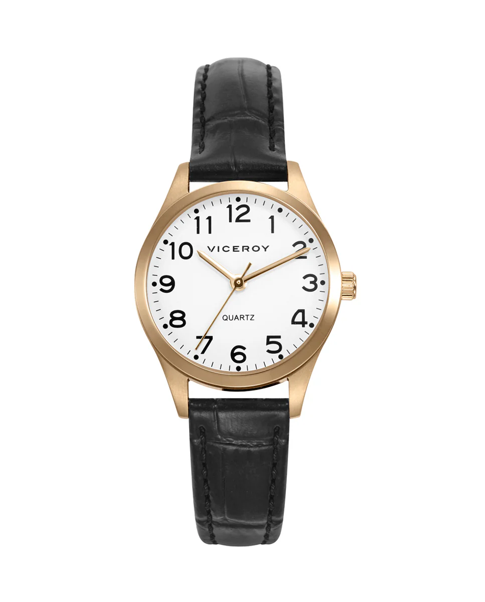 Reloj de mujer Viceroy con correa negra y números árabes