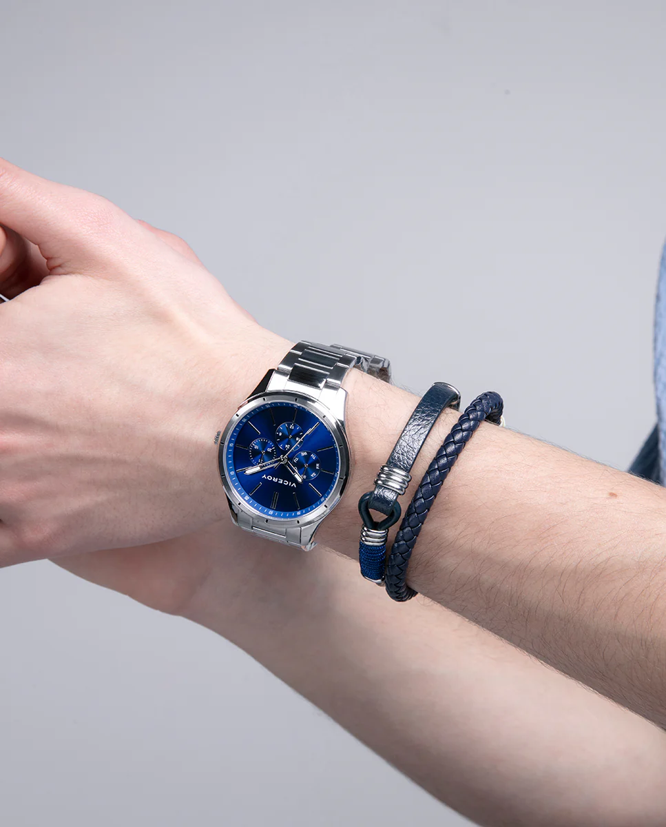 Reloj en acero con esfera azul con cronógrafo - Image 3