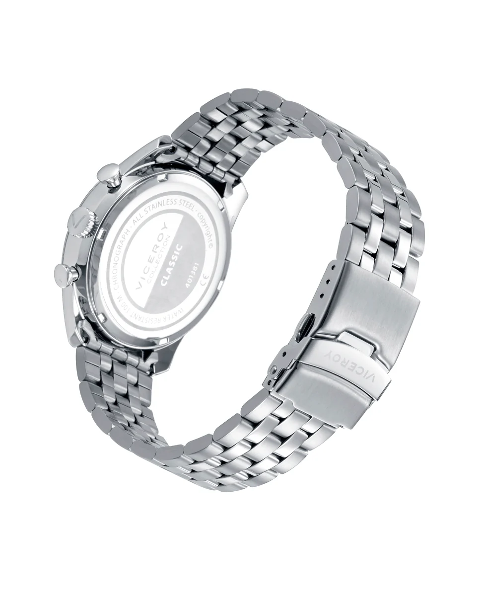 Reloj para hombre en acero con esfera negra con cronógrafo - Image 2