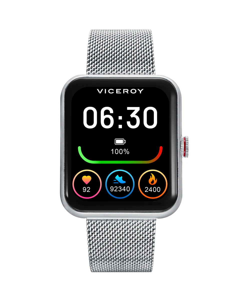 Reloj Smart de alumino con correa de acero y correa negra - Image 4