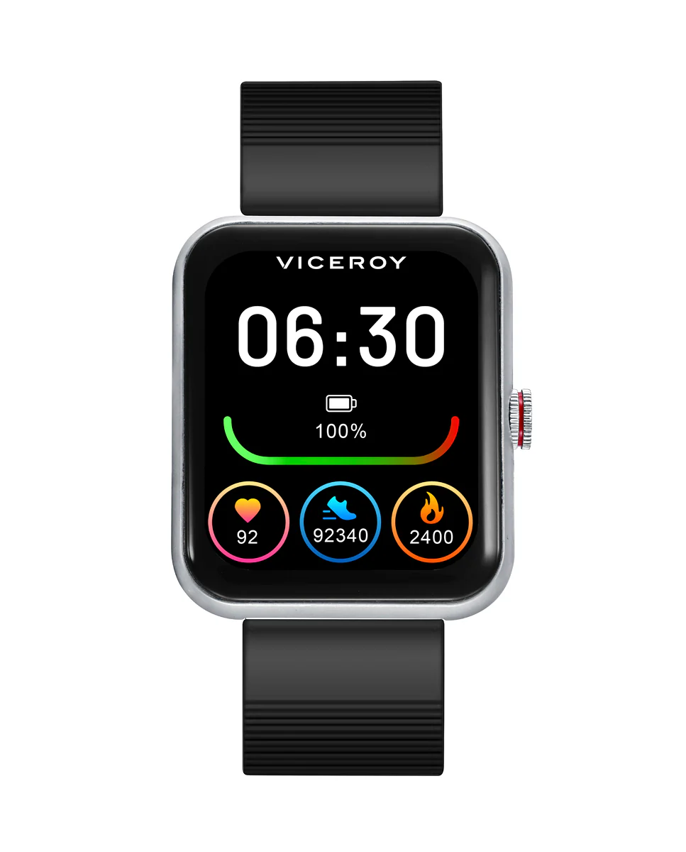 Reloj Smart de alumino con correa de acero y correa negra - Image 5