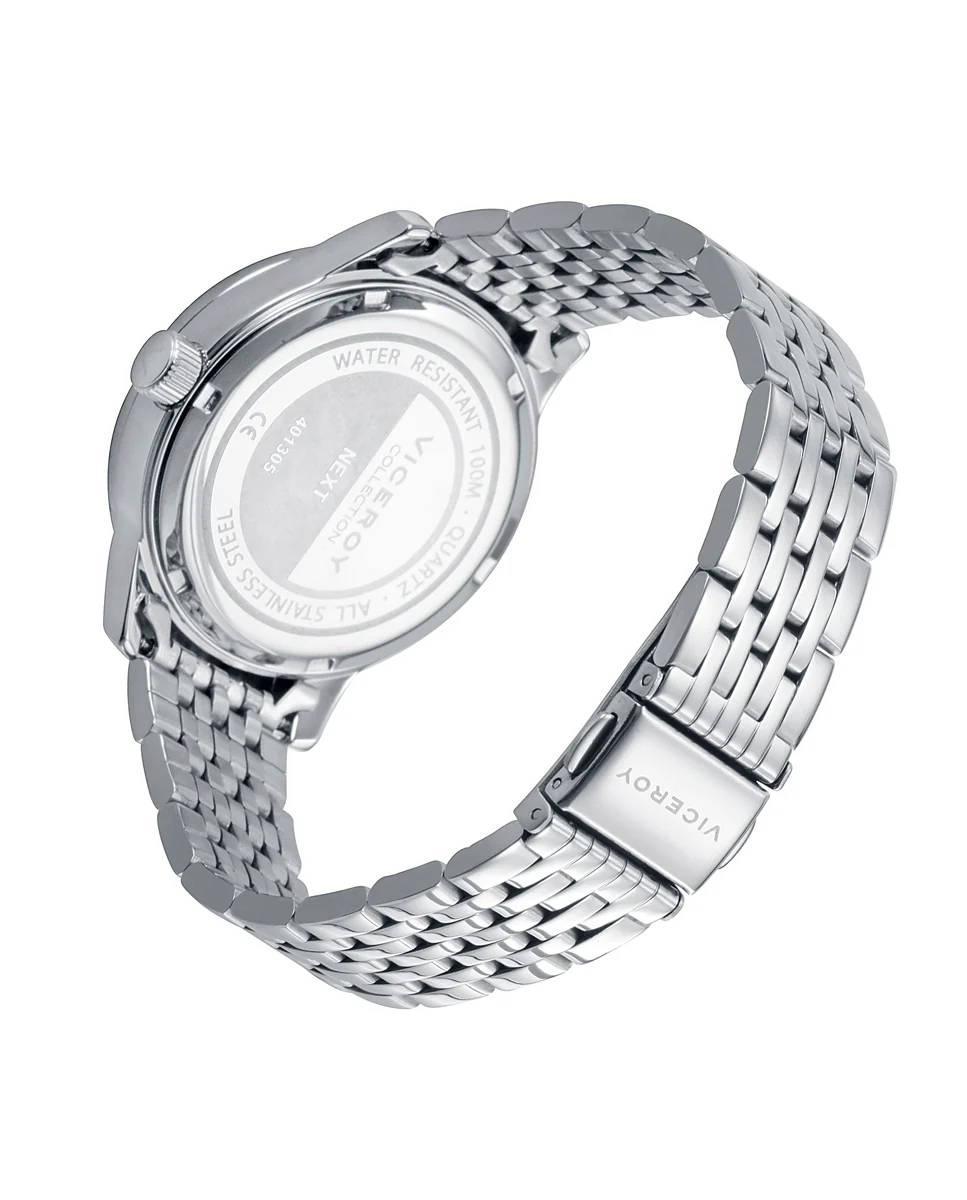 Set de niño Next de reloj con brazalete de acero y pulsera de cuero azul - Image 2