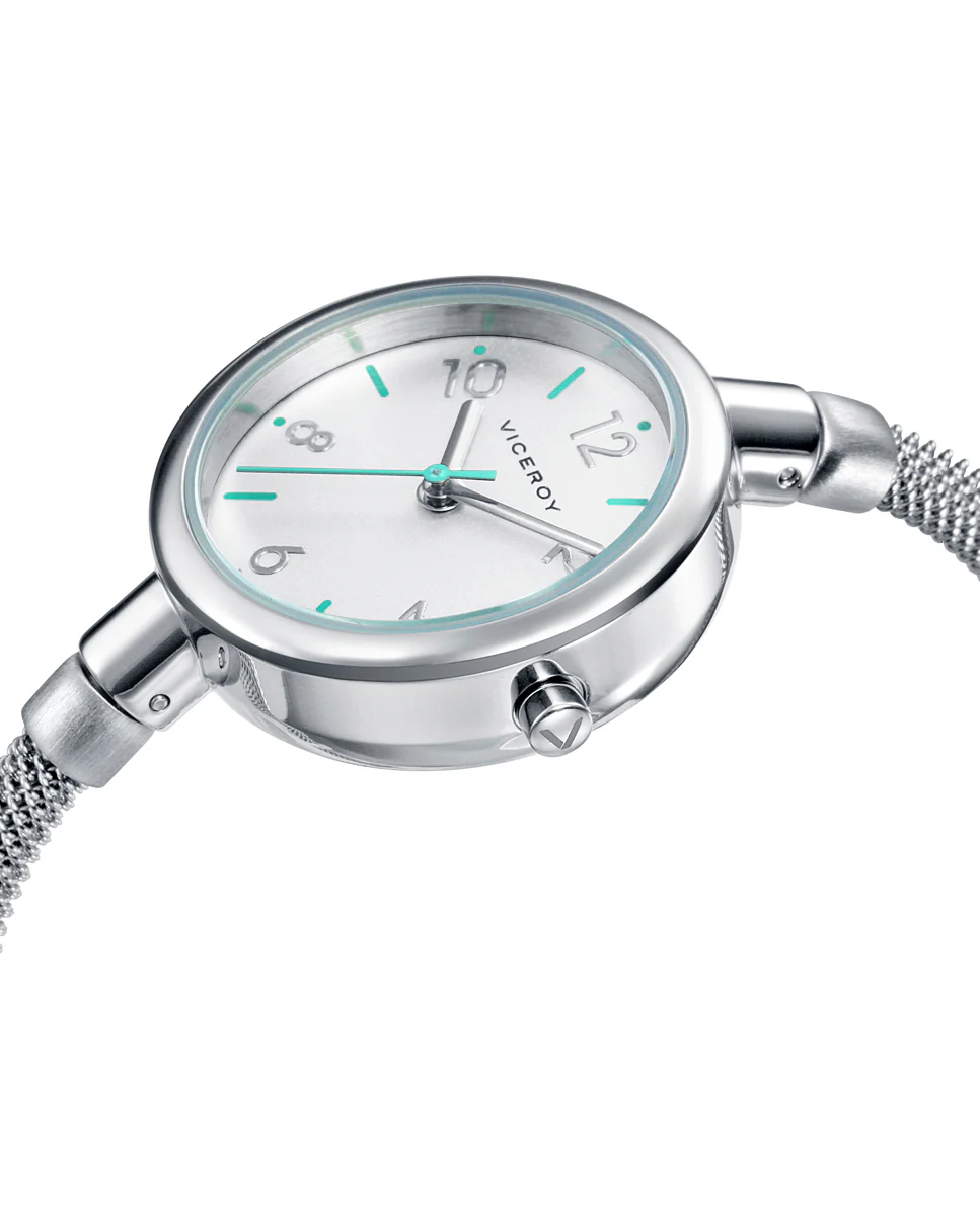 Set de reloj y pendientes de Niña Viceroy Sweet de acero y malla milanesa tubular - Image 3